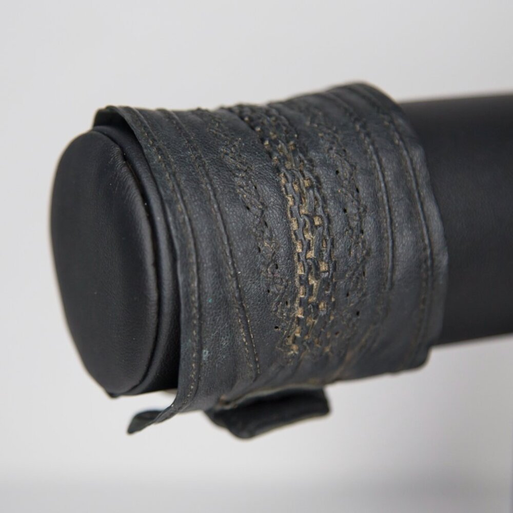 SOLD Vintage Max Studio Black Leather Punk Gothic Buckle Cuff Bracelet